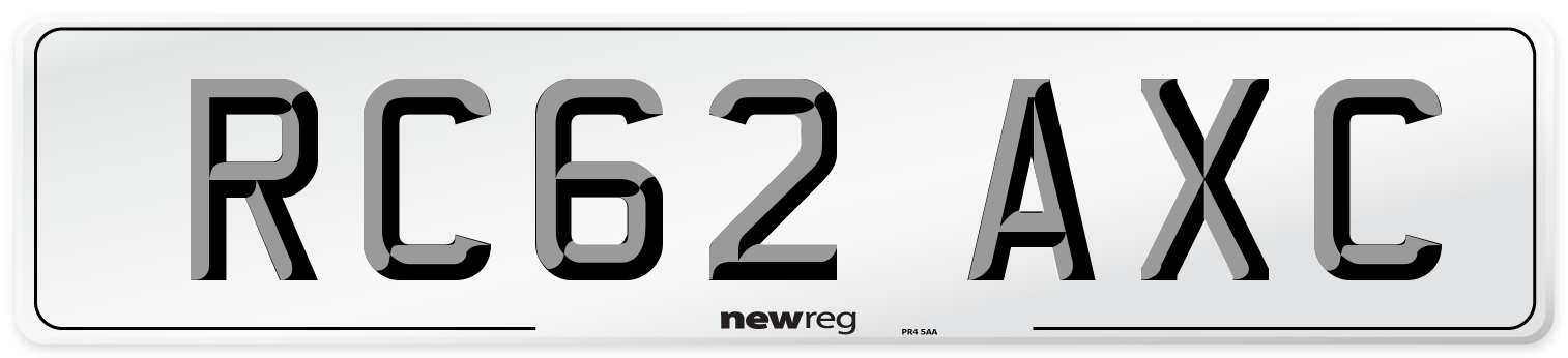 RC62 AXC Number Plate from New Reg